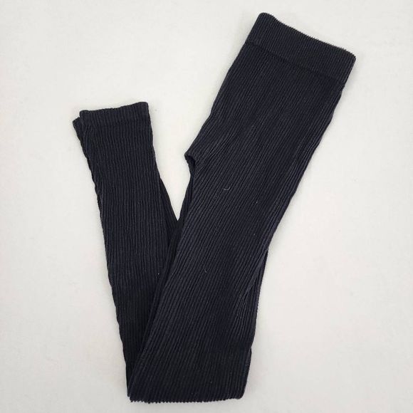 Le Beau Ribbed Legging Black Juniors One Size - Picture 1 of 7